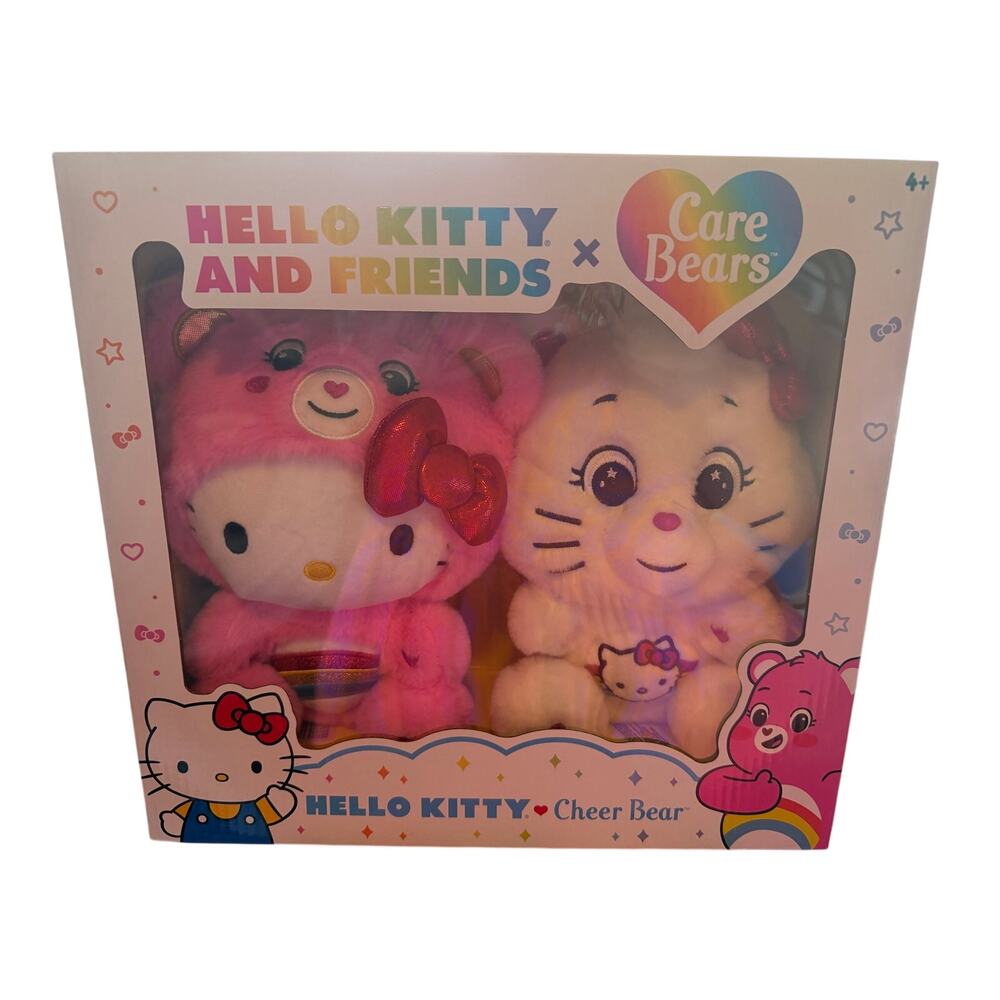 NIB Hello Kitty and Friends X Care Bears Stuffed Cheer Bear